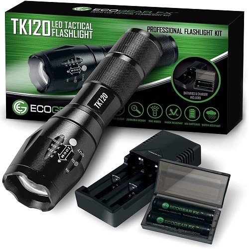 EcoGear FX TK120, Complete LED Tactical Flashlight Kit