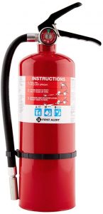 First Alert HOME2PRO Rechargeable Compliance Fire Extinguisher UL rated 2-A:10-B:C, Red 