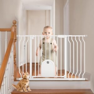 Echosolar Auto-Close Safety Baby Gate with Pet Door