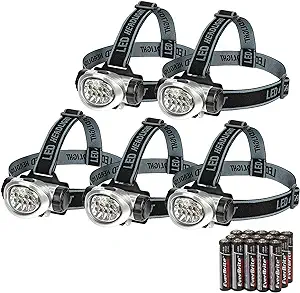 EverBrite 5-Pack LED Headlamp Flashlight for Working On Car